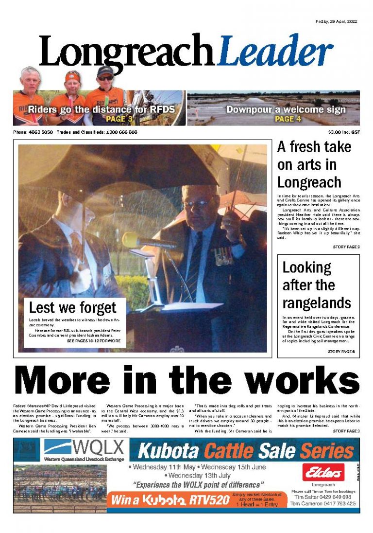 Longreach Leader Today – 29th April 2022