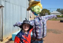 Scarecrows made by locals